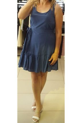 لباس آبی زنانه بافتنی رگولار بند دار کد 369638557