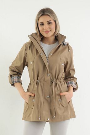 ترنچکت بژ زنانه پلی استر TUTveAL Collection - کد 683046582