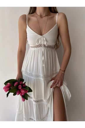 لباس سفید زنانه بافتنی رگولار کد 318142018
