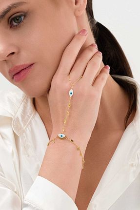 دستبند نقره زرد زنانه 925 عیار artemis gümüş - کد 833869199
