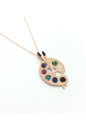 گردنبند نقره صورتی زنانه 925 عیار artemis gümüş - کد 85338482