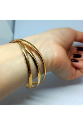 دستبند استیل طلائی زنانه فولاد ( استیل ) کد 474752107