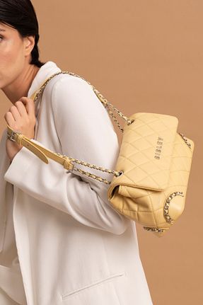 کیف دوشی زرد زنانه چرم مصنوعی Sisley - کد 835422939