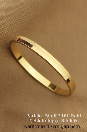 دستبند استیل طلائی زنانه استیل ضد زنگ کد 819529139