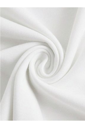 بلوز سفید زنانه کراپ آستین استاندارد پنبه - پلی استر استراپلز طرح دار کد 835489699