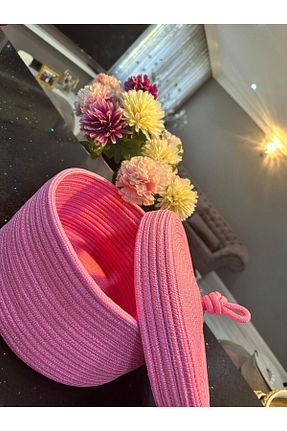 سبد صورتی حصیر BEVEZ HOME - کد 786401020