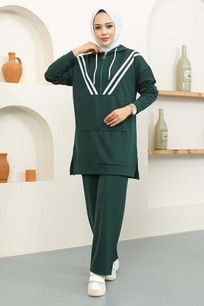 ست گرمکن حجاب سبز زنانه Relaxed TESETTÜR MÜJDE MERVE - کد 835494090