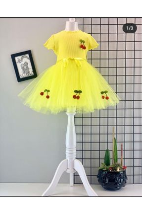 لباس زرد زنانه بافتنی پنبه (نخی) آستین-کوتاه کد 301455360