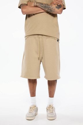 تیشرت بژ مردانه یقه دوچرخه Pull & Bear - کد 819589692