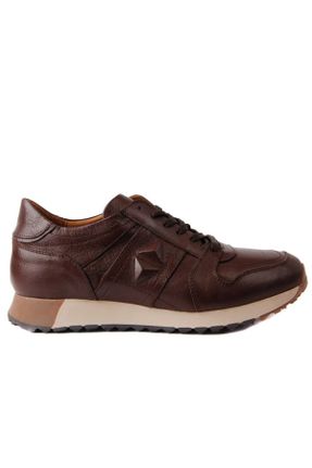 کفش کژوال قهوه ای مردانه چرم طبیعی پاشنه کوتاه ( 4 - 1 cm ) پاشنه ساده کد 4722013
