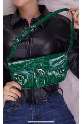 کیف دوشی سبز زنانه چرم مصنوعی FASOLDY - کد 380730801