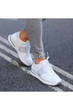 کفش کژوال سفید مردانه چرم طبیعی پاشنه کوتاه ( 4 - 1 cm ) پاشنه ساده کد 684125103