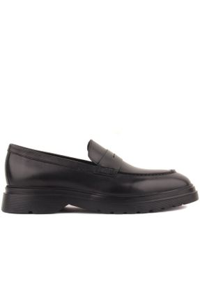 کفش کلاسیک مشکی مردانه چرم طبیعی پاشنه کوتاه ( 4 - 1 cm ) پاشنه ساده کد 460911002