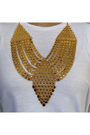 گردنبند جواهر طلائی زنانه فلزی کد 777666069