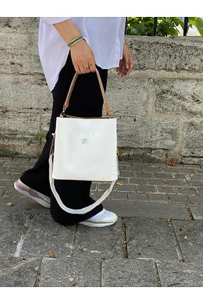 کیف دوشی سفید زنانه چرم مصنوعی Just Polo - کد 835582215