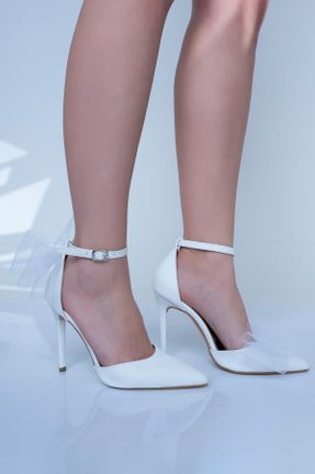 کفش مجلسی سفید زنانه چرم مصنوعی پاشنه بلند ( +10 cm) پاشنه نازک کد 283318623