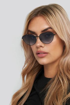 عینک آفتابی طلائی زنانه 50 UV400 فلزی مات گربه ای کد 743098348