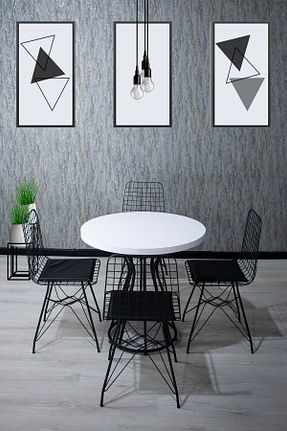 ست میز آشپزخانه سفید فلزی NUR METAL - کد 823040218