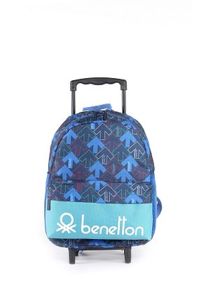 کیف مدرسه آبی بچه گانه پارچه ای United Colors of Benetton - کد 746543913