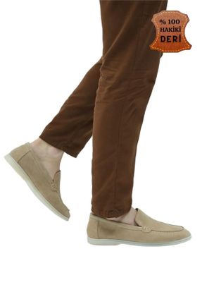 کفش لوفر بژ مردانه جیر پاشنه کوتاه ( 4 - 1 cm ) کد 812028951