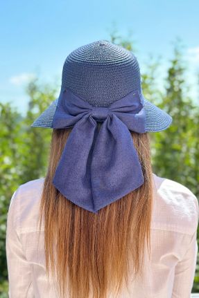 کلاه آبی زنانه حصیری کد 835648267