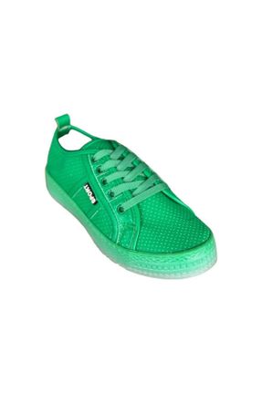 کفش اسنیکر سبز زنانه بند دار کد 809677462