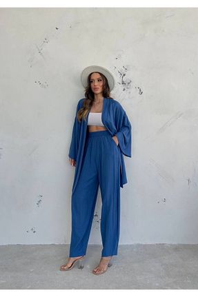 کیمونو و کافتان آبی زنانه جین DIEANDMORE - کد 835669118