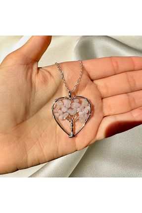 گردنبند جواهر صورتی زنانه سنگ طبیعی Elifsu Jewelry - کد 835686234
