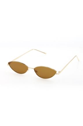 عینک آفتابی قهوه ای زنانه 50 UV400 ترکیبی سایه روشن هندسی کد 97236164
