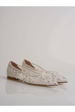 کفش مجلسی سفید زنانه چرم طبیعی پاشنه کوتاه ( 4 - 1 cm ) پاشنه ساده کد 807428284