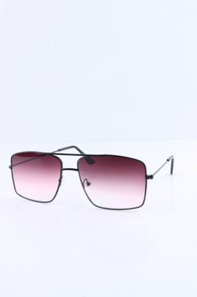 عینک آفتابی زرشکی زنانه 50 UV400 ترکیبی سایه روشن هندسی کد 119750271