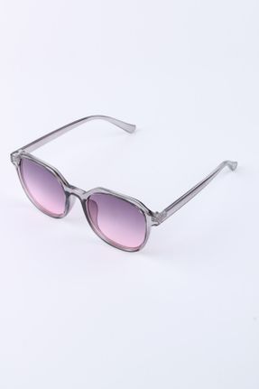 عینک آفتابی طوسی زنانه 59+ UV400 ترکیبی سایه روشن هندسی کد 97234256