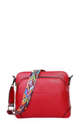 کیف دوشی قرمز زنانه چرم مصنوعی کد 39576659