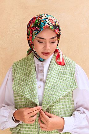 روسری قرمز پنبه ای Silk Home - کد 792095871
