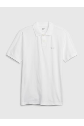 تی شرت سفید مردانه یقه پولو رگولار تکی کد 670785703