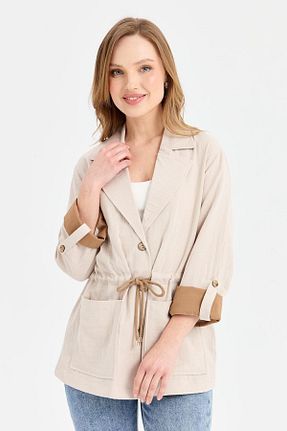 کت طوسی زنانه رگولار Desen Triko - کد 817468965