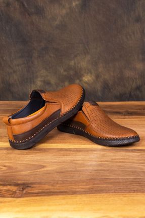 کفش کژوال قهوه ای مردانه چرم طبیعی پاشنه کوتاه ( 4 - 1 cm ) پاشنه ساده کد 635094038