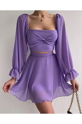 لباس بنفش زنانه بافتنی PHYSKOS - کد 311147832