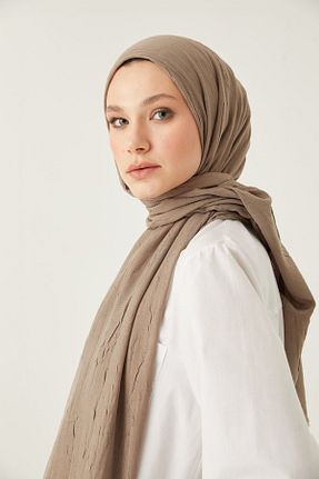 شال قهوه ای زنانه پنبه ای FRESCO SCARFS - کد 447154420