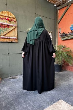 لباس مشکی زنانه بافتنی اورسایز مخلوط ویسکون کد 835133235