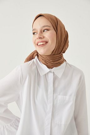 روسری قهوه ای پنبه ای FRESCO SCARFS - کد 667441194