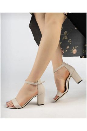 کفش مجلسی بژ زنانه چرم مصنوعی پاشنه ضخیم پاشنه متوسط ( 5 - 9 cm ) کد 800780938