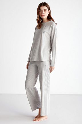 ست لباس راحتی طوسی زنانه ساده U.S. Polo Assn. - کد 755588032