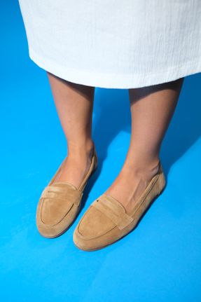 کفش لوفر قهوه ای زنانه جیر پاشنه کوتاه ( 4 - 1 cm ) کد 50609247