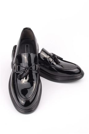 کفش کلاسیک مشکی مردانه چرم لاکی پاشنه کوتاه ( 4 - 1 cm ) پاشنه پر کد 799829464