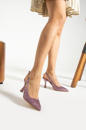 کفش پاشنه بلند کلاسیک بنفش زنانه چرم مصنوعی پاشنه ساده پاشنه متوسط ( 5 - 9 cm ) کد 822979688