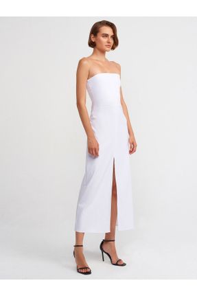 لباس سفید زنانه بافتنی تنگ بند دار کد 751216370