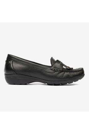 کفش کژوال مشکی زنانه چرم طبیعی پاشنه کوتاه ( 4 - 1 cm ) پاشنه ساده کد 824645401
