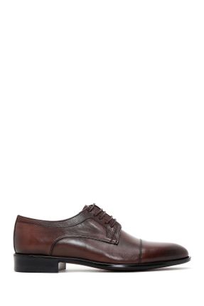 کفش کلاسیک قهوه ای مردانه چرم طبیعی پاشنه کوتاه ( 4 - 1 cm ) کد 803849098
