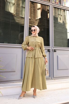 ست بالاتنه و پائین تنه حجاب سبز زنانه Relaxed Tesettür Diyarı - کد 835911547